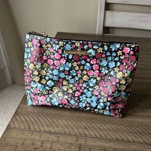 Floral Multi-Color Zip Pouch Cosmetic Bag